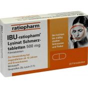 IBU-ratiopharm Lysinat Schmerztabletten 500mg günstig im Preisvergleich