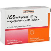 ASS-ratiopharm 100 mg magensaftresistente Tablette