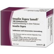 Insulin Lispro Sanofi 100E/ml Patrone