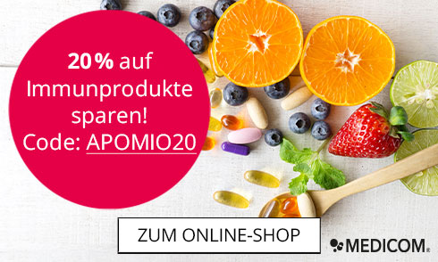 Spare 20% auf Immunprodukte im Medicom-Shop mit dem Code: APOMIO20